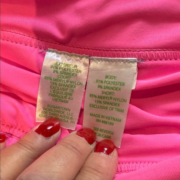 🌴 Lilly Pulitzer 14 ⛳️ Luxetic Monica golf skort Blue Horizon Par Fection UPF50 - Picture 9 of 15